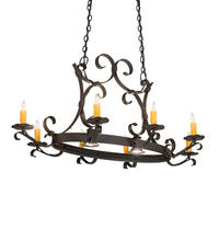 2nd Avenue Designs Blue 204941 - 51" Long Handforged Oval 8 Light Chandelier