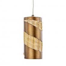 Varaluz 240M01BTR - Flow 1-Lt Cylinder Mini Pendant - Baguette/Natural Rattan