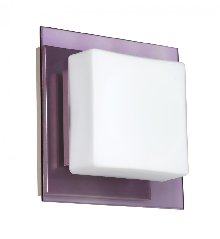 Besa Wall Alex Satin Nickel Opal/Amethyst 1x5W LED