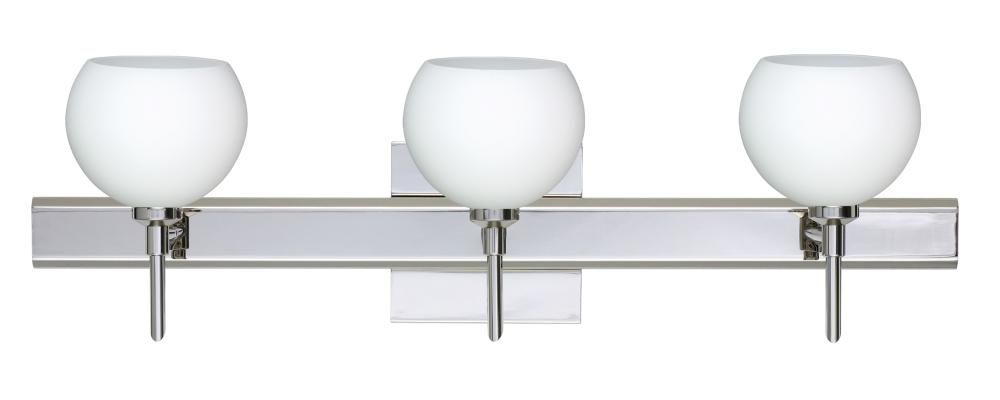 Besa Wall With SQ Canopy Palla 5 Chrome Opal Matte 3x5W LED