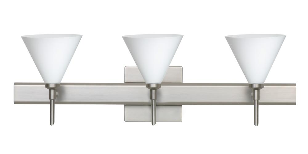 Besa Wall With SQ Canopy Kani Satin Nickel Opal Matte 3x5W LED