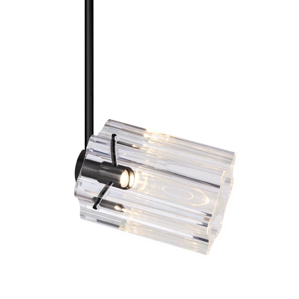 Besa Ice 4 Spotlight with 18" stem, Clear Glass, Black Finish, 1x3W LED