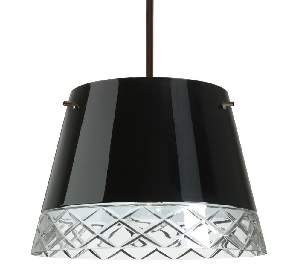 Besa Amelia 18 LED Pendant 1KT Black/Hand-Cut Bronze 3x11W LED