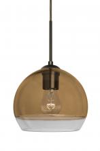 Besa Lighting 1JT-ALLY8AM-BR - Besa, Ally 8 Cord Pendant, Amber/Clear, Bronze Finish, 1x60W Medium Base