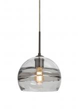 Besa Lighting 1JT-SPIR8SC-EDIL-BR - Besa Spirit 8 Pendant, Smoke/Clear, Bronze Finish, 1x8W LED Filament