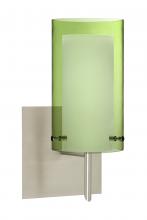  1SW-L44007-SN-SQ - Besa Pahu 4 Wall With SQ Canopy 1SW Transparent Olive/Opal Satin Nickel 1x40W G9