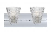 Besa Lighting 2WZ-NICO5CL-LED-CR - Nico 5 Vanity, Clear Stone, Chrome Finish, 2x9W LED