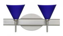  2SW-5121CM-LED-SN - Besa Wall Kani Satin Nickel Cobalt Blue Matte 2x5W LED