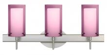 Besa Lighting 3SW-A44007-LED-SN - Besa Pahu 4 Wall 3SW Transparent Amethyst/Opal Satin Nickel 3x5W LED