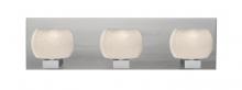 Besa Lighting 3WF-KENOWH-LED-SN - Besa, Keno Vanity, White Sand, Satin Nickel Finish, 3x3W LED