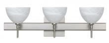 Besa Lighting 3SW-467952-LED-SN-SQ - Besa Wall With SQ Canopy Brella Satin Nickel Marble 3x5W LED