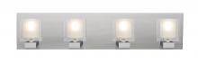 Besa Lighting 4WF-BOLOFR-LED-SN - Besa, Bolo Vanity, Clear/Frost, Satin Nickel Finish, 4x5W LED