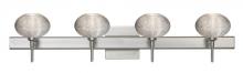 Besa Lighting 4SW-5612GL-LED-SN-SQ - Besa Wall With SQ Canopy Lasso Satin Nickel Glitter 4x5W LED