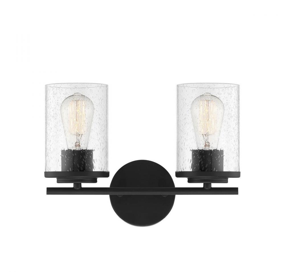 Marshall 2-Light Bathroom Vanity Light in Matte Black