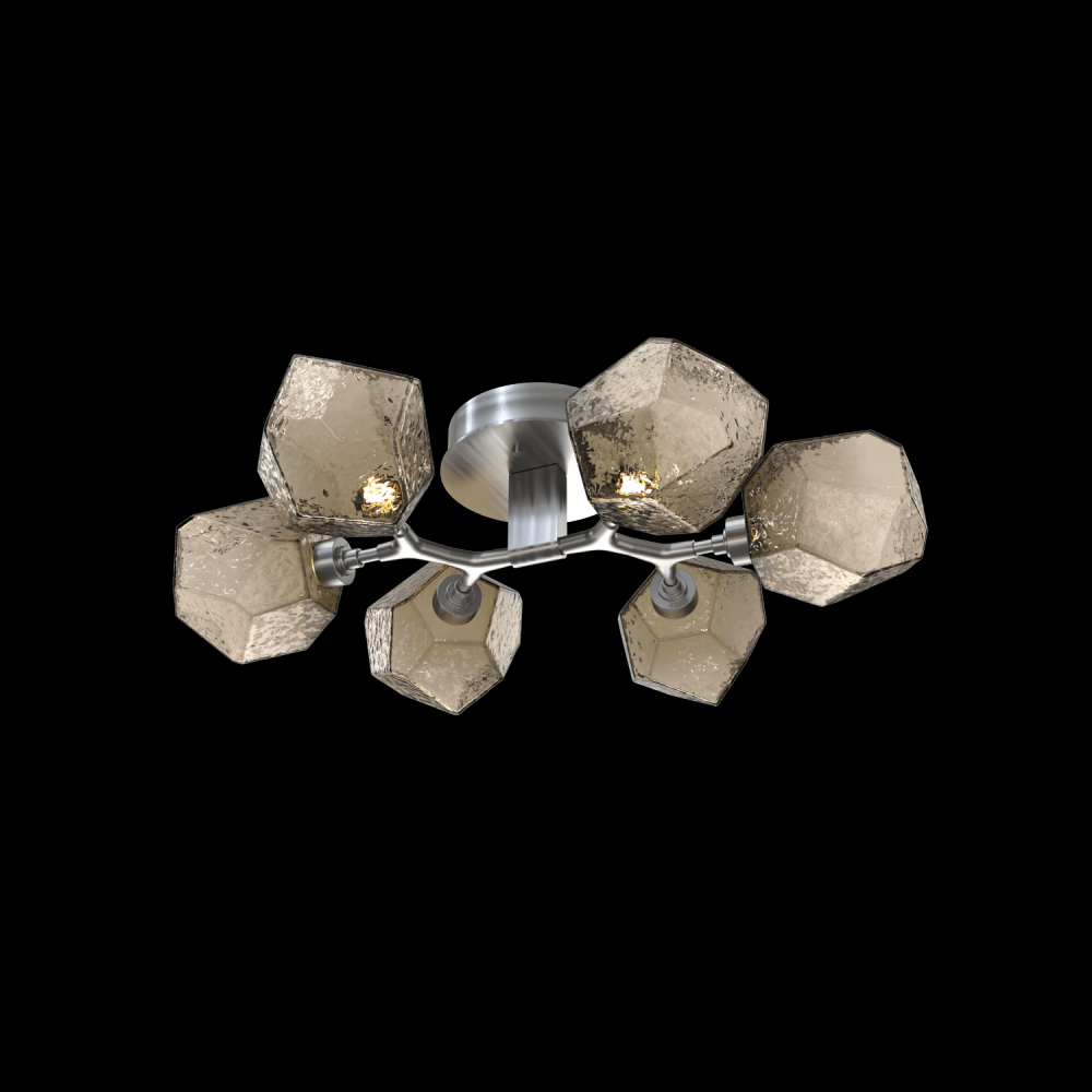 Gem 6-Light Flush Mount-Satin Nickel