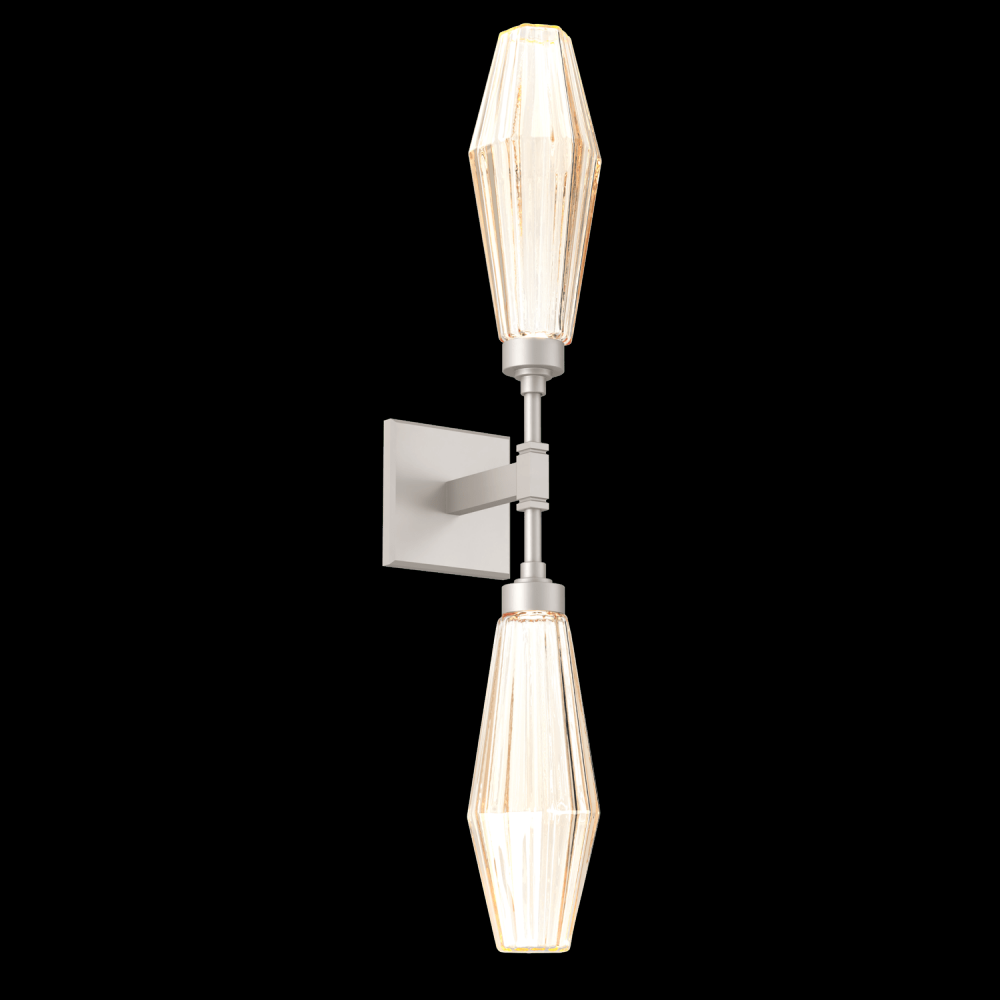 Aalto Double Sconce-Metallic Beige Silver-Optic Rib Blown Glass