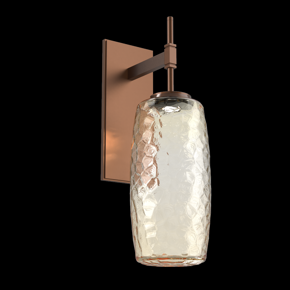 Vessel Tempo Sconce (Large)-Burnished Bronze-Amber Blown Glass-LED 3000K