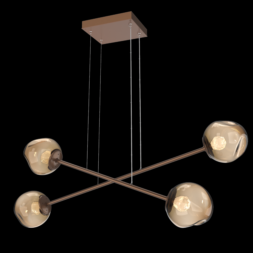 Luna Double Moda-Burnished Bronze-Zircon Inner - Bronze Outer-Stainless Cable-LED 3000K