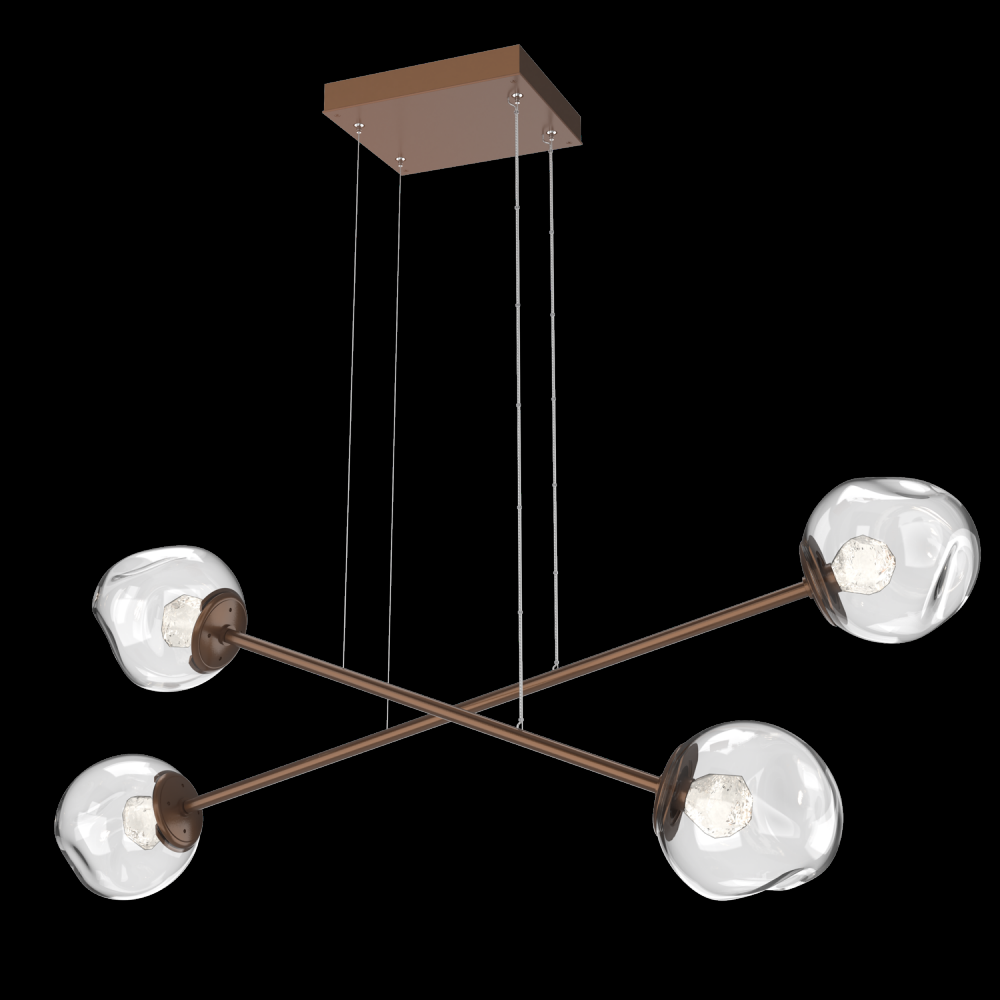 Luna Double Moda-Burnished Bronze-Zircon Inner - Clear Outer-Stainless Cable-LED 3000K