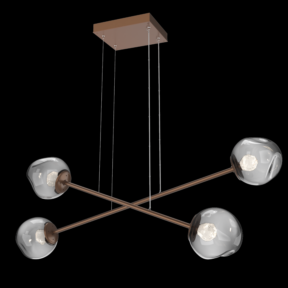 Luna Double Moda-Burnished Bronze-Zircon Inner - Smoke Outer-Stainless Cable-LED 3000K