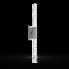 Hammerton IDB0060-02-BS-GC-L1 - Axis Double Sconce-Metallic Beige Silver-Clear Textured Cast Glass