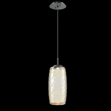 Hammerton LAB0091-01-GM-A-C01-L3 - Vessel Pendant (Large)-Gunmetal-Amber Blown Glass-Cloth Braided Cord-LED 3000K