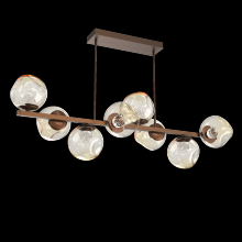 Hammerton PLB0086-T8-BB-FA-001-L3 - Luna 8pc Twisted Branch-Burnished Bronze-Floret Inner - Amber Outer-Threaded Rod Suspension-LED