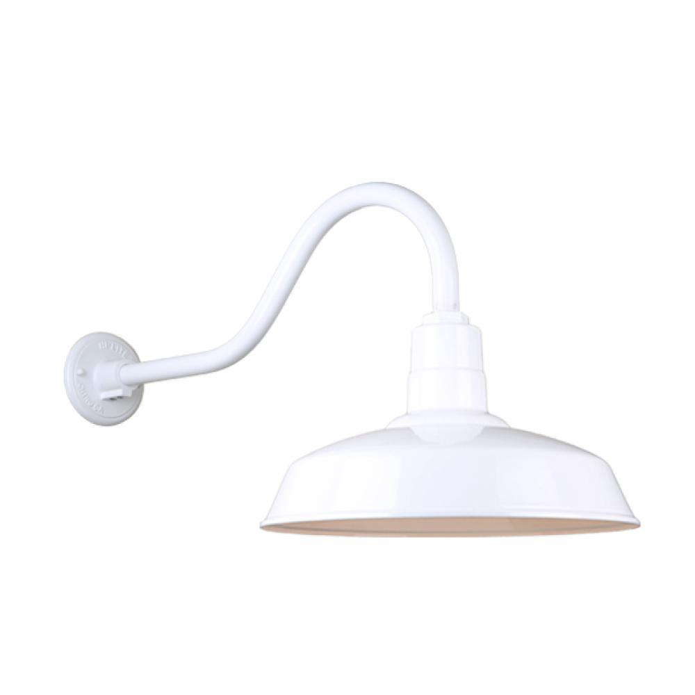 16" Gooseneck Light Warehouse Shade, QSNB-13 Arm