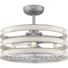 Progress P250012-141-22 - Gulliver 23" 3-Blade Whitewashed Faux Wood Finish Ceiling Fan with LED Bulbs