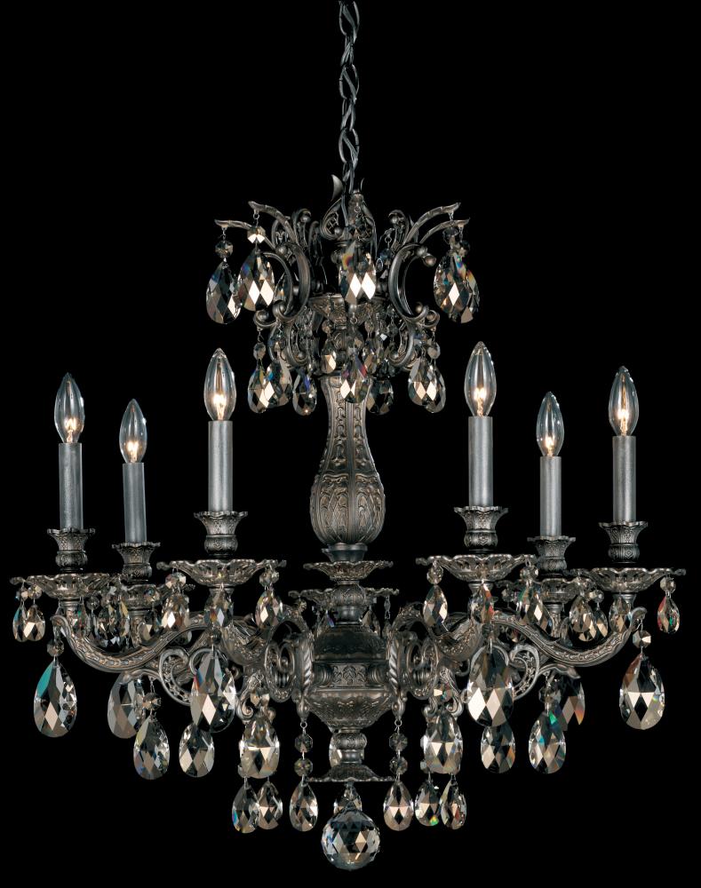 Milano 7 Light 120V Chandelier in Heirloom Bronze with Heritage Handcut Crystal