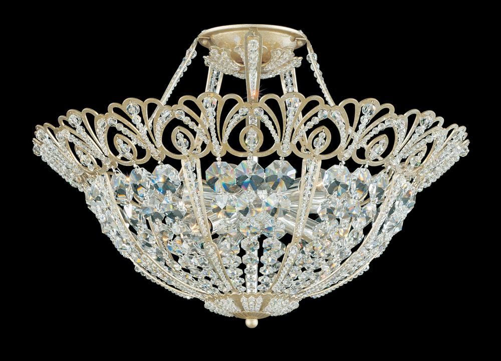 Rivendell 9 Light 120V Semi-Flush Mount in Heirloom Gold with Radiance Crystal