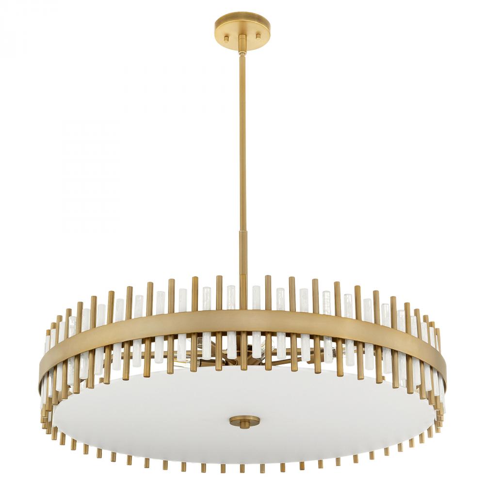 Cassio 8 Light  Pendant | Aged Brass