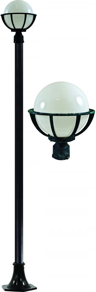 CAST ALUM 10" GLOBE POST LIGHT FIX LED 16W 120V