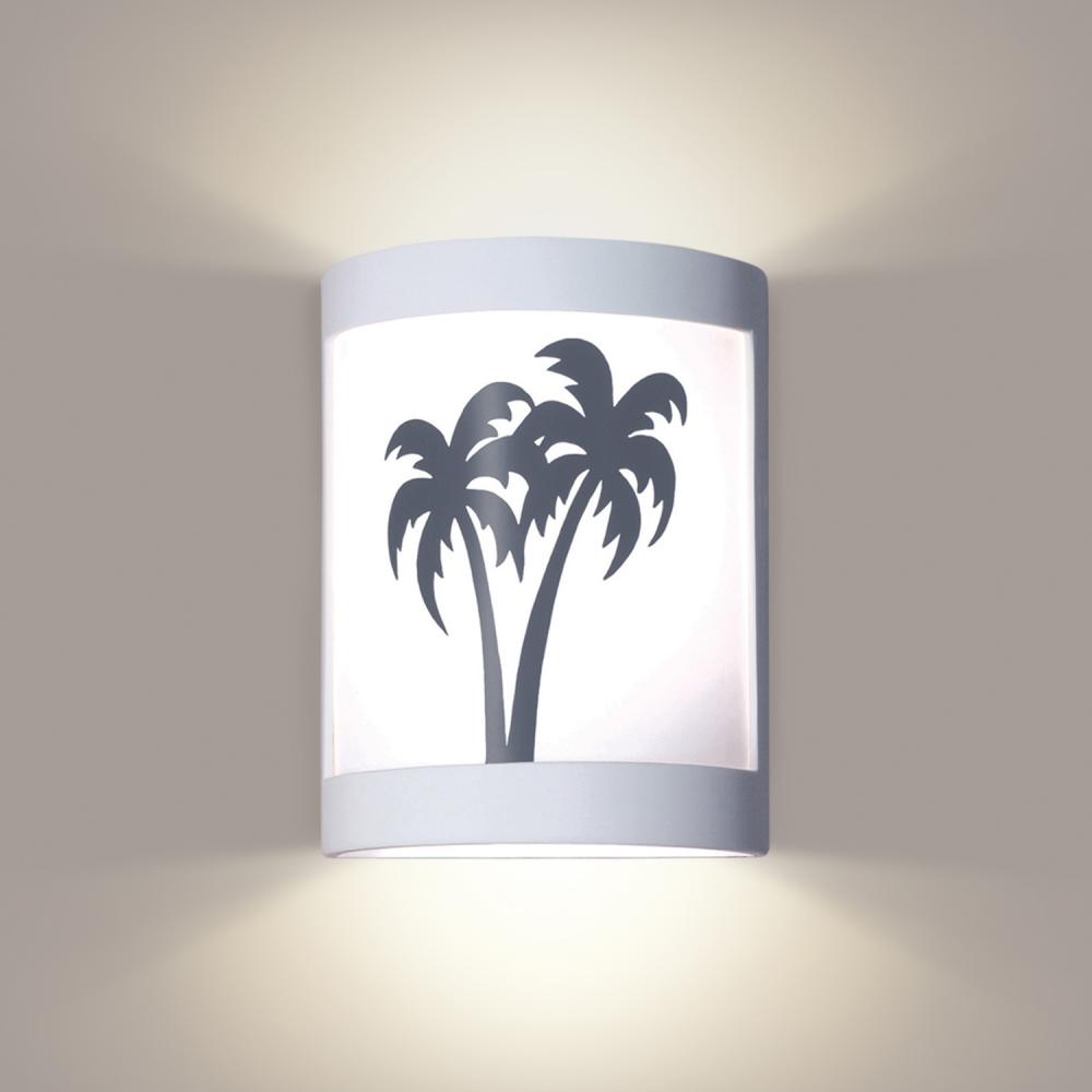 Twin Palms Wall Sconce: Chromium Green Marble (Wet Sealed Top)