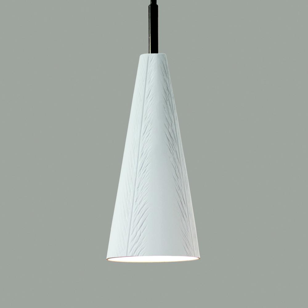 Fossil Mini Pendant: Heat Treated Steel (Black Cord & Canopy)