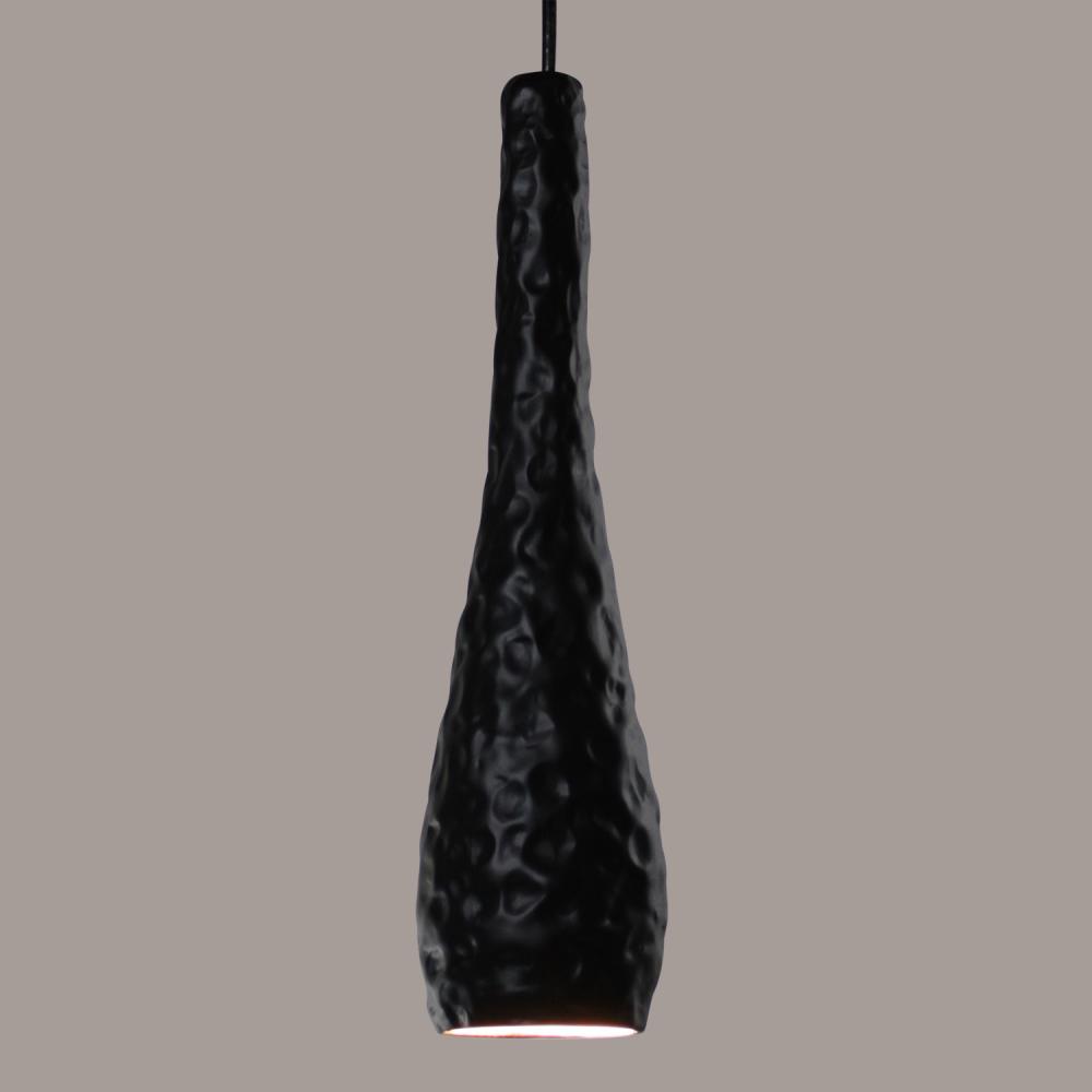 Flintstone Mini Pendant: Slate Black (Black Cord & Canopy)