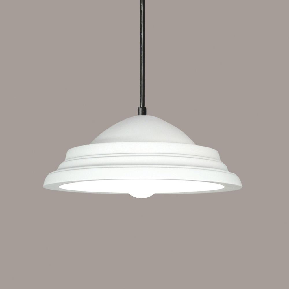 Minorca Pendant: Heat Treated Steel (Black Cord & Canopy)