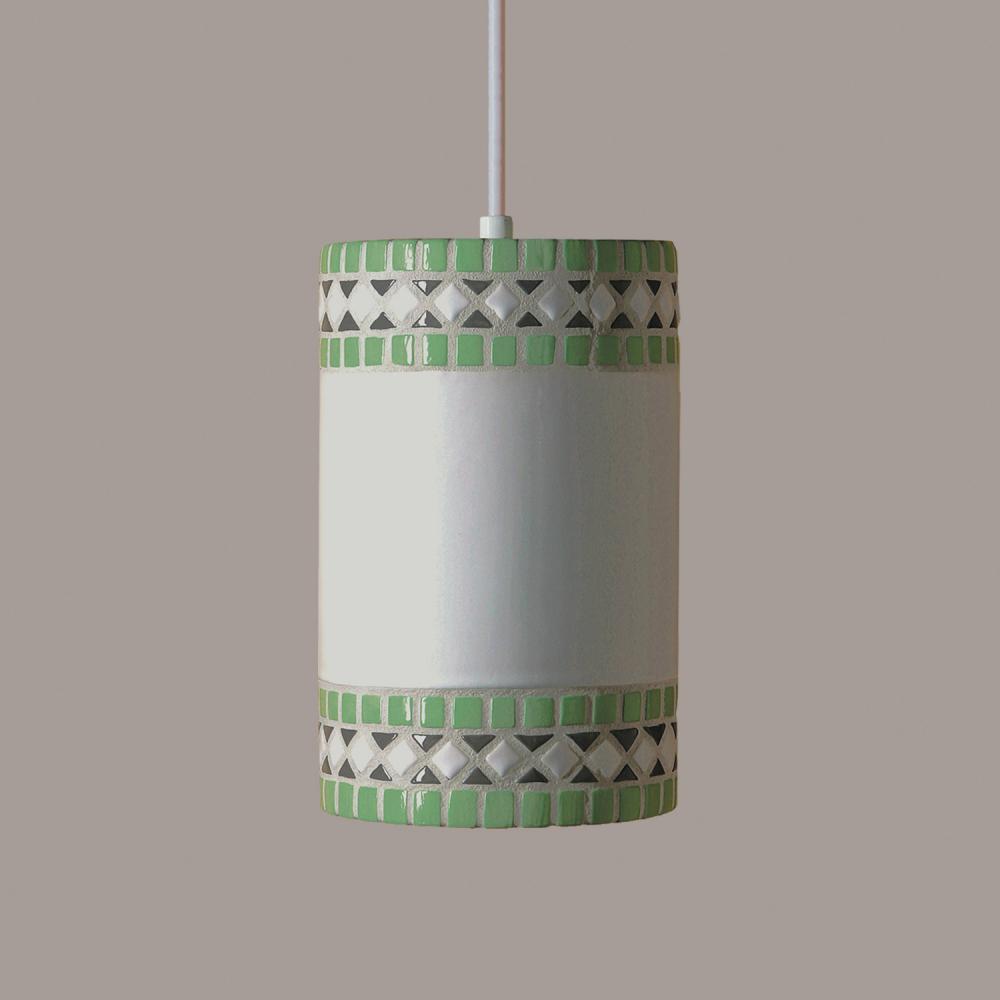 Borders Pendant Mint Green (White Cord & Canopy)