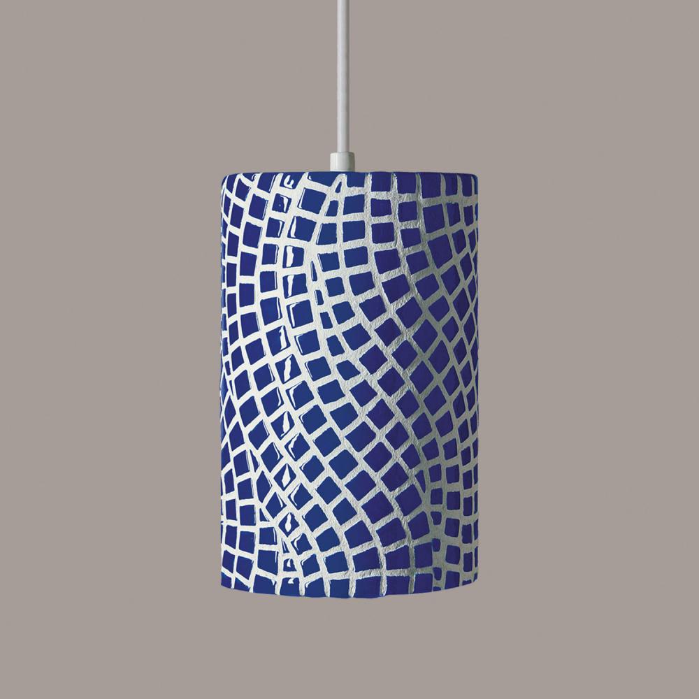 Channels Pendant Cobalt Blue (White Cord & Canopy)