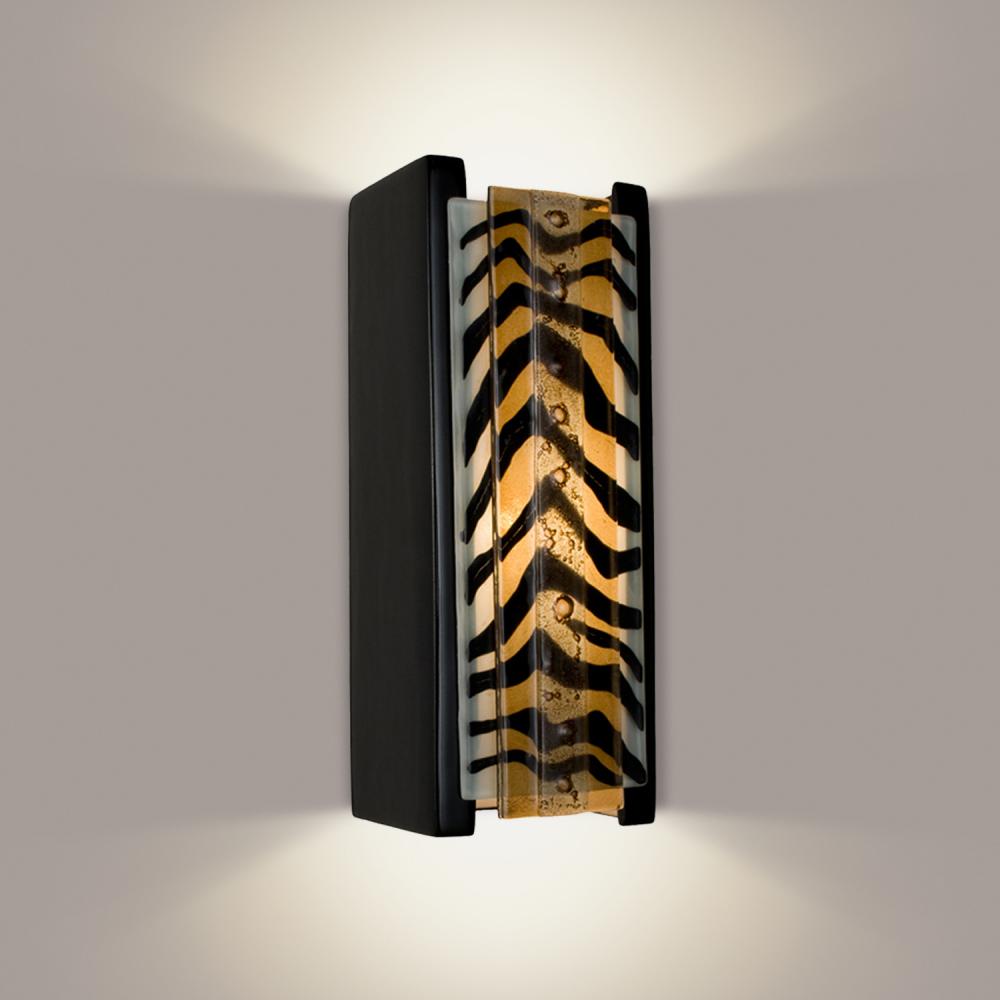 Safari Wall Sconce Black Gloss and Zebra Caramel