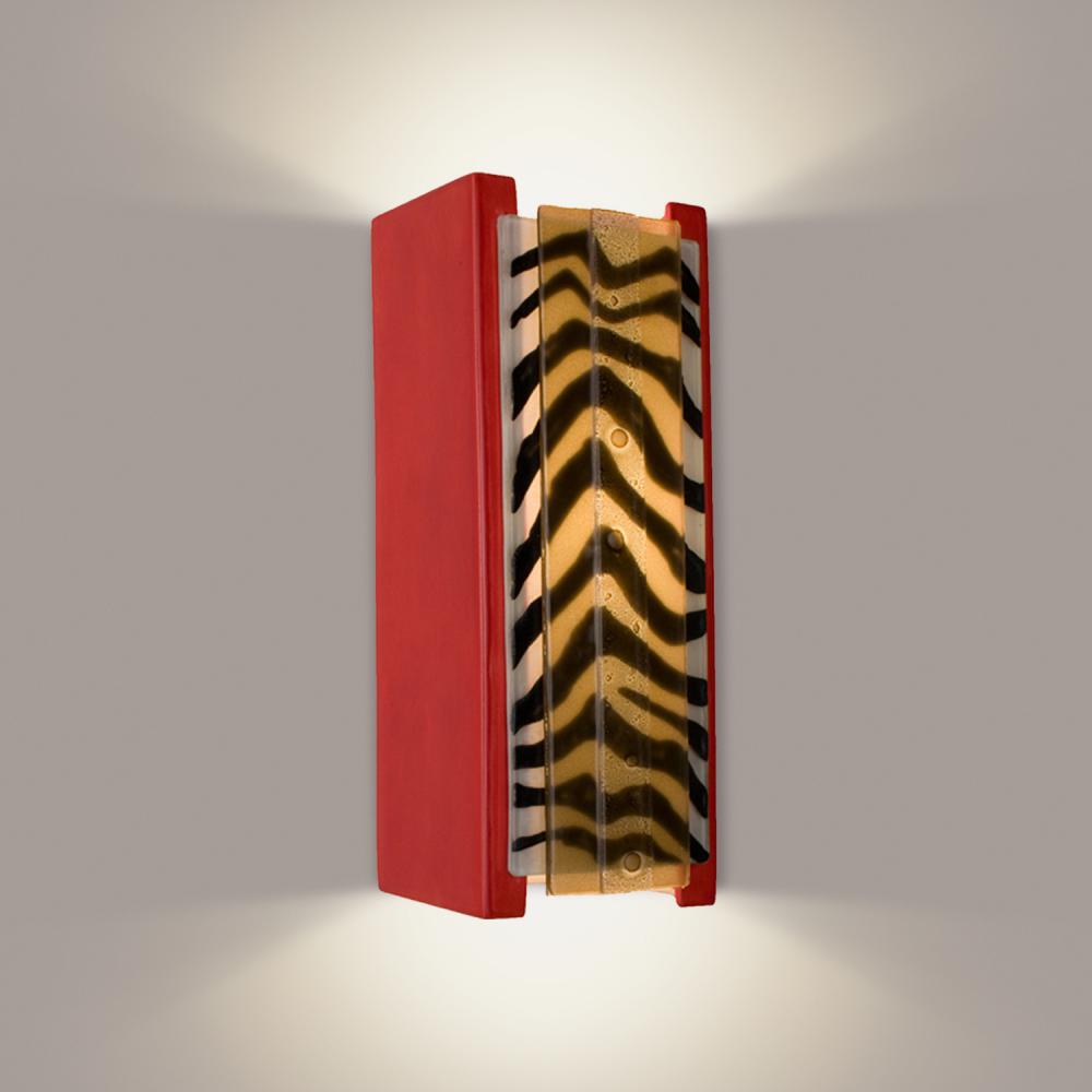 Safari Wall Sconce Matador Red and Zebra Caramel (Outdoor/WET Location)