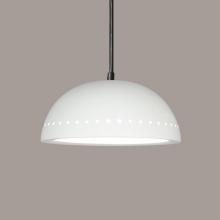 A-19 P305-WG-BCC-1LEDE26 - Cyprus Pendant: White Gloss (Black Cord & Canopy)