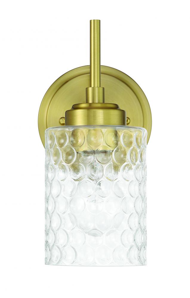 Claire 1 Light Wall Sconce in Satin Brass