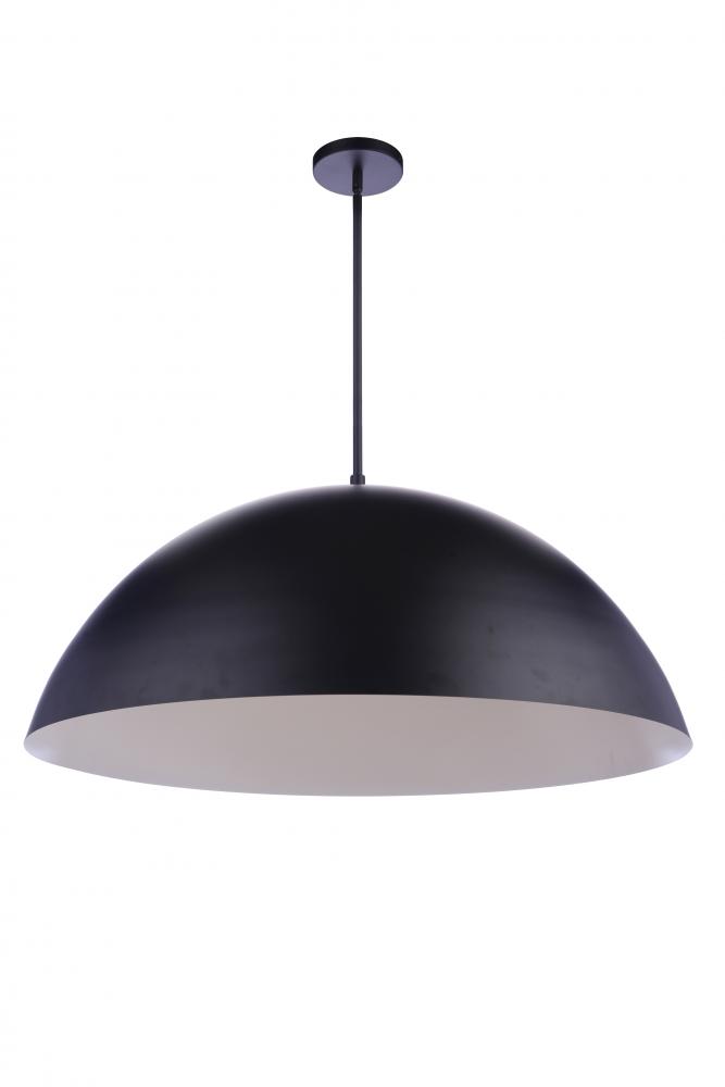 34.75" Diameter Sculptural Statement Dome Pendant in Flat Black