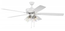 Craftmade S104WPLN5-60WWOK - 60" Super Pro 104 in White/Polished Nickel w/ White/Washed Oak Blades