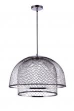 Craftmade P1006BNK-LED - 24.25"  Diameter Sculptural Statement Metal Mesh Dome 2 Shade Pendant in Brushed Polished Nickel