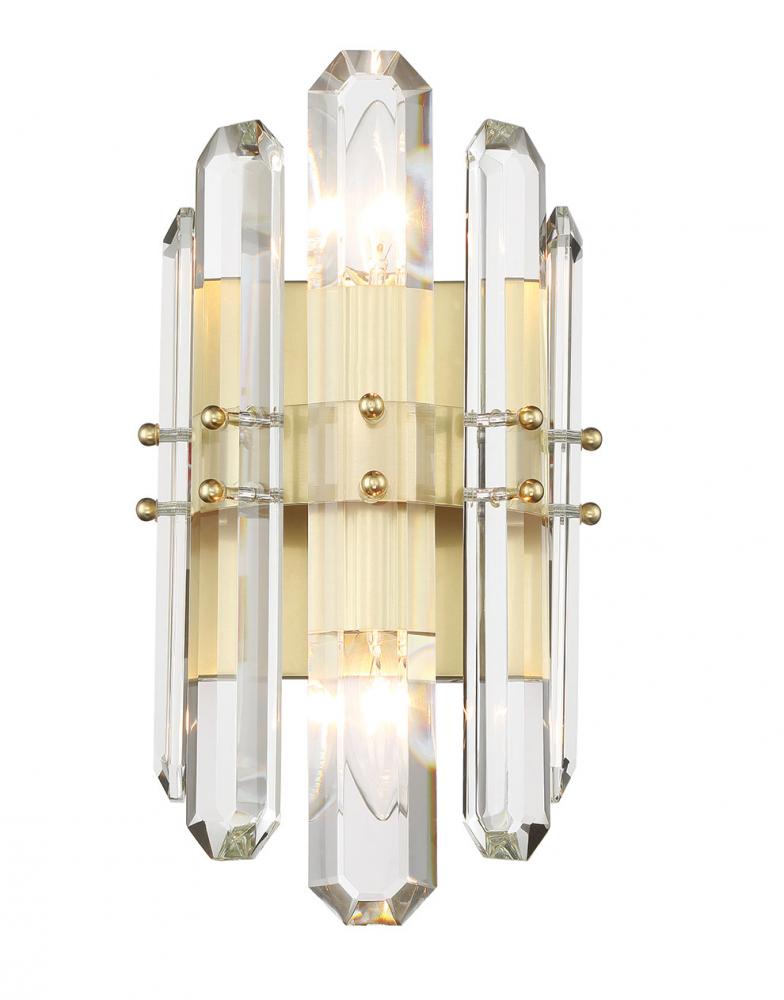 Bolton 2 Light Aged Brass Sconce