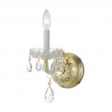 Crystorama 1031-PB-CL-S - Traditional Crystal 1 Light Swarovski Strass Polished Brass Sconce