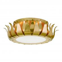 Crystorama 510-GA - Broche 3 Light Antique Gold Flush Mount