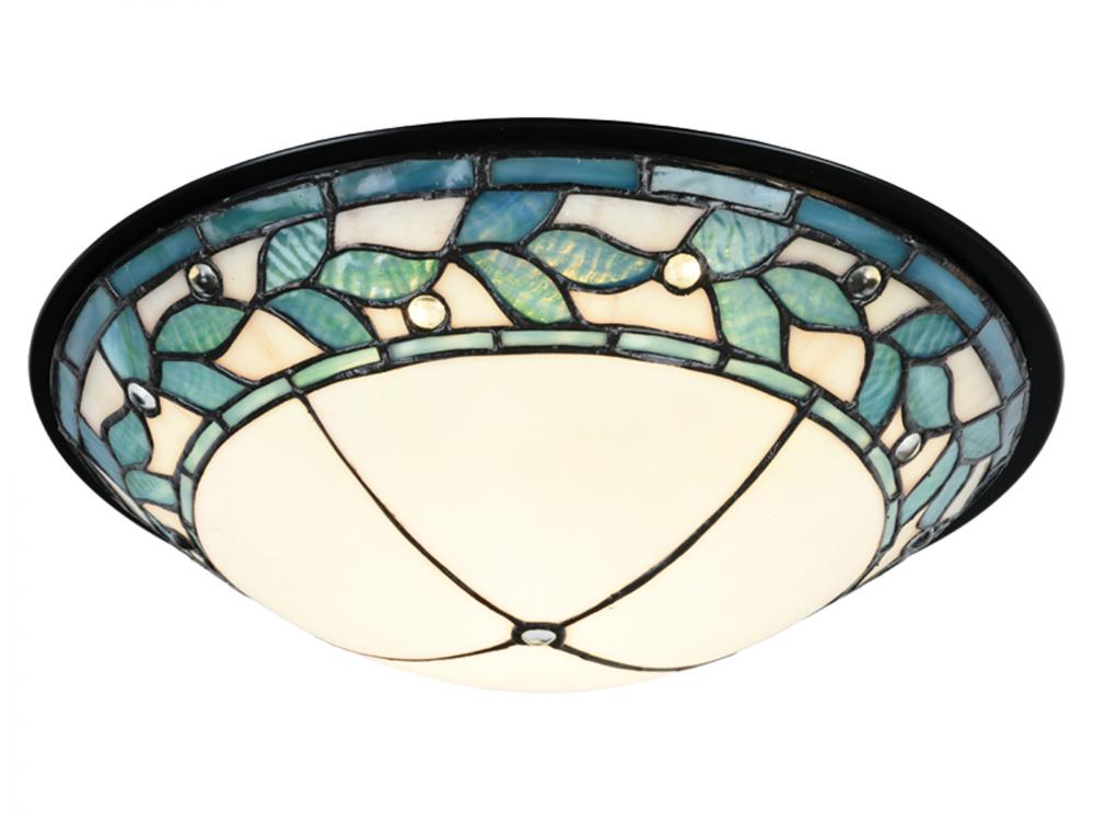 Green Leaves Dome Flush Mount